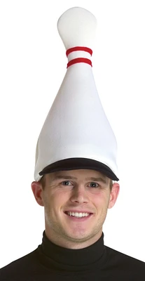 The Costume Center White and Red Bowling Pin Hat Costume Accessory - One Size
