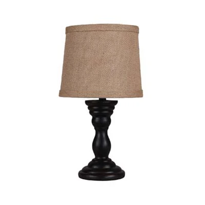 Diva At Home 12" Randolph Black Decorative Accent Lamp with Drum Shade