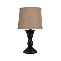 Diva At Home 12" Randolph Black Decorative Accent Lamp with Drum Shade