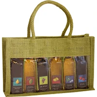 GC Home & Garden 10" OJ6 Sampler Olive Color Jute 6 Sample Bottle Olive Oil Bags