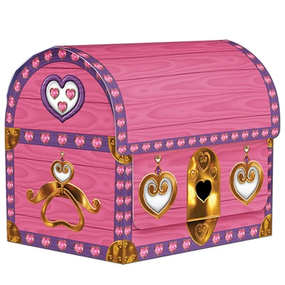 Party Central Club Pack of 12 Pink Birthday Party Treasure Chest Favor and Treat Boxes 4.25"