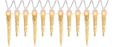 The Costume Center 12ct White Icicle Christmas Lights - 12.5 ft White Wire