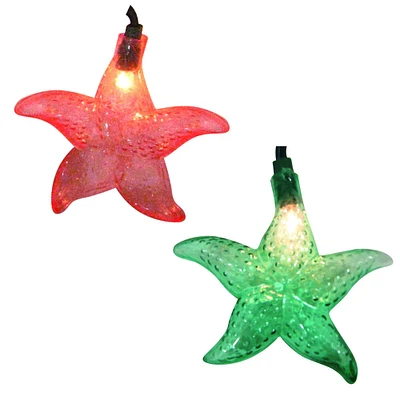 Brite Star 10-Count Tropical Beach Starfish Novelty Christmas Light Set,11ft Green Wire