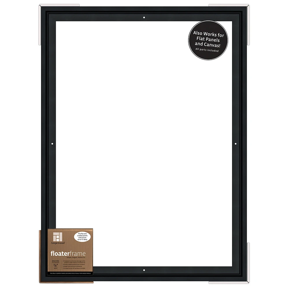 Ampersand Art Floaterframe, Bold Edge, 7/8" Depth, 18" x 24", Black