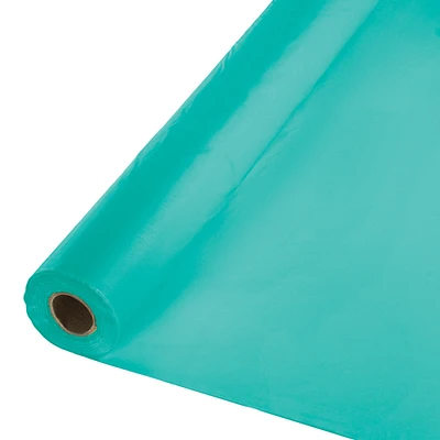 Party Central 100' Teal Blue Decorative Disposable Lagoon Banquet Roll