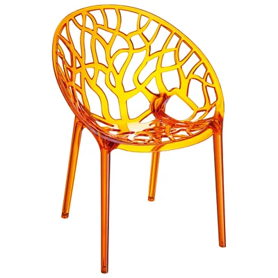 Luxury Commercial Living 31" Orange Transparent Stackable Outdoor Patio Dining Chair