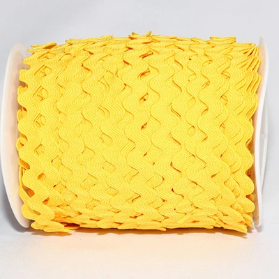 The Ribbon People Yellow Woven Edge Ric Rac Craft Ribbon 0.25" x 55 Yards