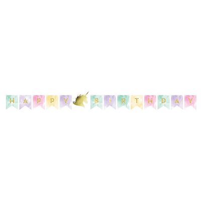 Party Central Club Pack of 12 Pink and Purple Birthday Party Banner with Twine 66"