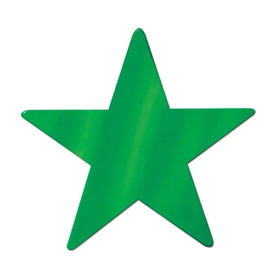 Beistle Club Pack of 36 Starry Night Themed Green Metallic Foil Star Cutout Party Decorations 9"