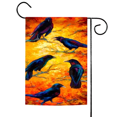 Toland Home Garden Crows Nightfall Outdoor Garden Flag 18" x 12.5"