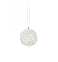 Select Artificials Glittered Clear and Silver Shatterproof Christmas Ball Ornament 4" (100mm)