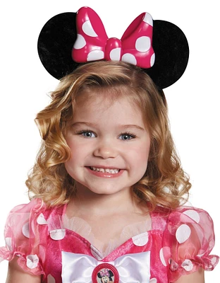 The Costume Center Black and Pink Minnie Mouse Light Up Ears Girl Child Halloween Headband Costume Accessory - One Size