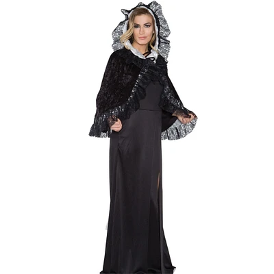 The Costume Center 25" Gray and Black Lace Capelet Women Adult Halloween Costume - One Size