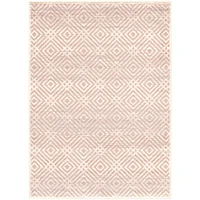 Chaudhary Living 5.25' x 7.25' Silver and Pink Geometric Pattern Rectangular Area Throw Rug