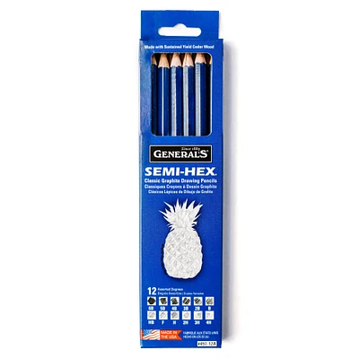 General Pencil Semi-Hex Graphite Pencil Set, 12-Pencils