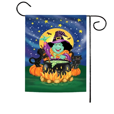 Toland Home Garden Halloween Witch's Brew and Cats Outdoor Garden Flag 18" x 12.5"