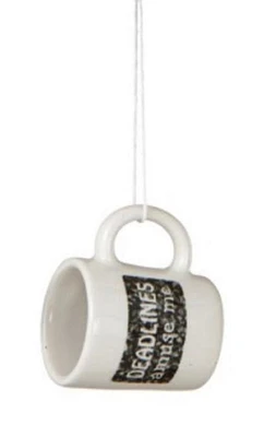 Midwest Black and White "Deadlines Amuse Me" Workplace Humor Mug Christmas Ornament 2.25"