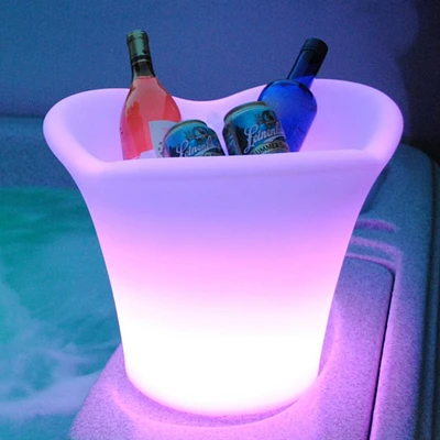 The Pool Supply Shop 16" Remote Controlled Portable LED Illuminated Color Changing Ice Bucket
