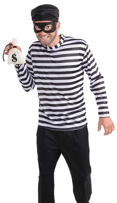 The Costume Center Black and White Striped Burglar Men Costume