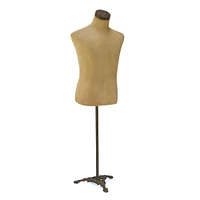 Tripar International 72" Beige and Brown Modern Male Body Form with Cast Iron Pedestal Base