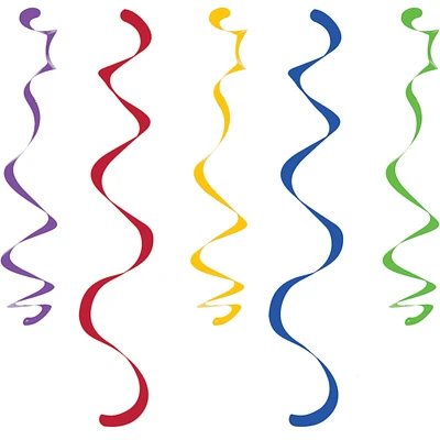 Party Central Club Pack of 60 Green and Blue Swirl Themed Dizzy Dangles For Party Decors 8.25"