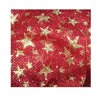 The Ribbon People Red and Gold Stars Wired Craft Ribbon 2.5" x 20 Yards