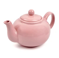 Contemporary Home Living Solid Stoneware Teapot - 6" - Pink