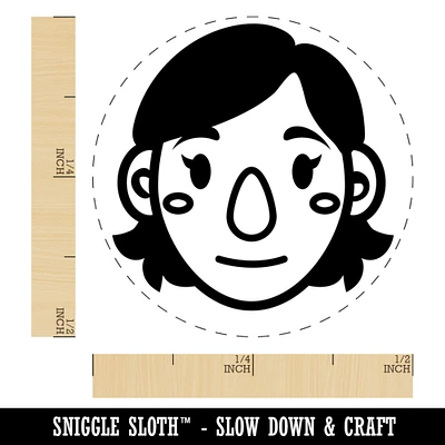 Human Female Character Face Self-Inking Rubber Stamp for Stamping Crafting Planners