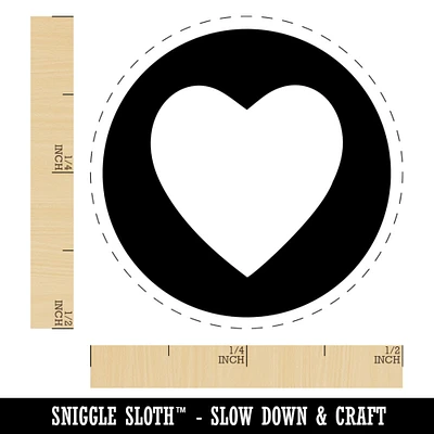 Heart in Circle Self-Inking Rubber Stamp for Stamping Crafting Planners