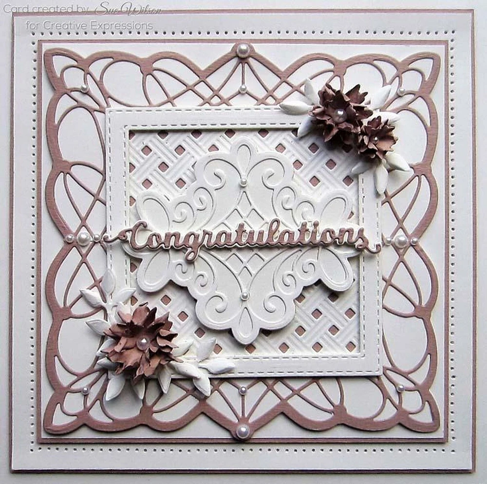 Creative Expressions  Dies by Sue Wilson Mini Shadowed Sentiments Congratulations