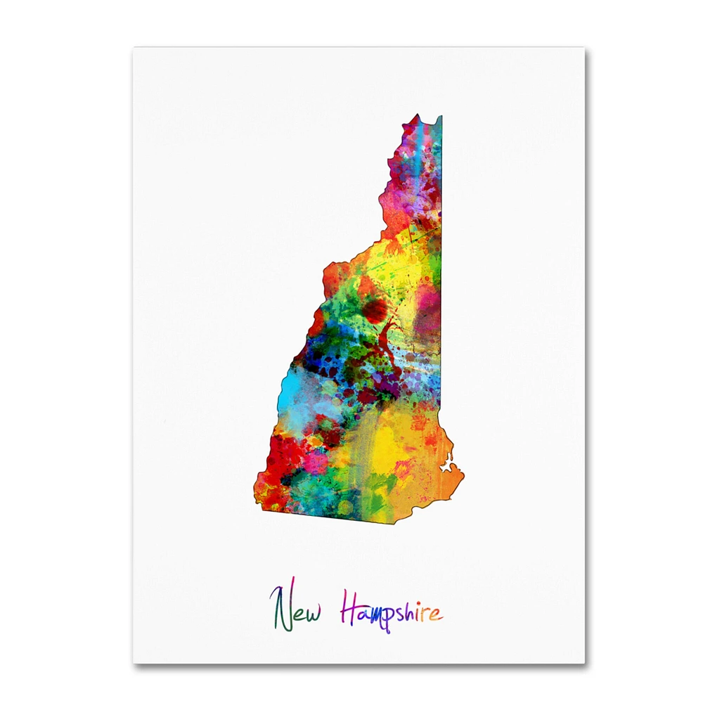 Trademark Fine Art Michael Tompsett  Hampshire Map Canvas Wall Art 35 x 47 Inches