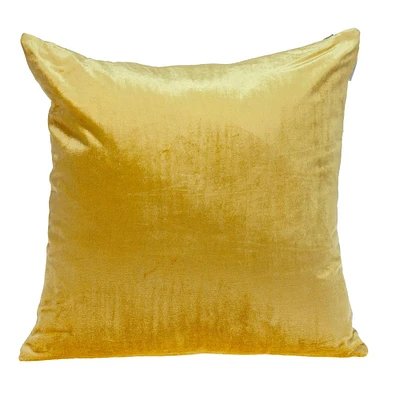 Nassau Collection 20" Yellow and Gray Cotton Transitional Throw Pillow