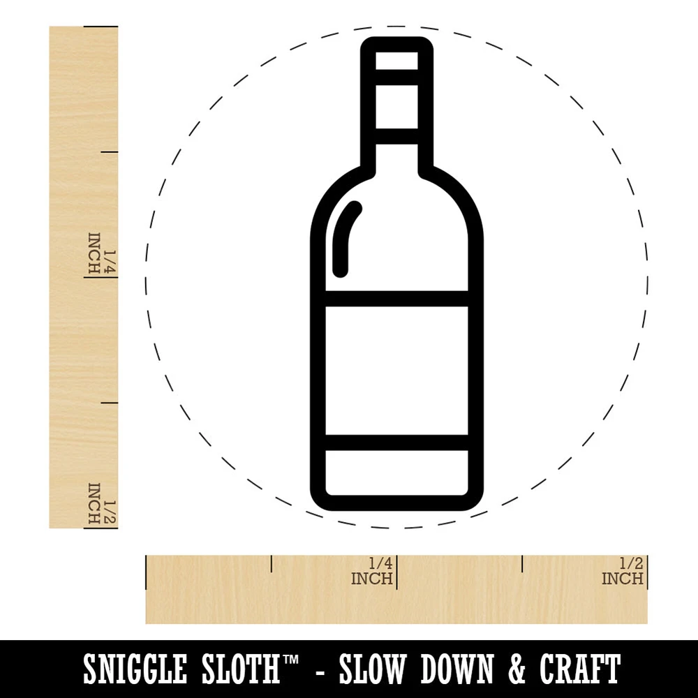 Wine Bottle Icon Self-Inking Rubber Stamp for Stamping Crafting Planners