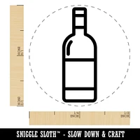 Wine Bottle Icon Self-Inking Rubber Stamp for Stamping Crafting Planners