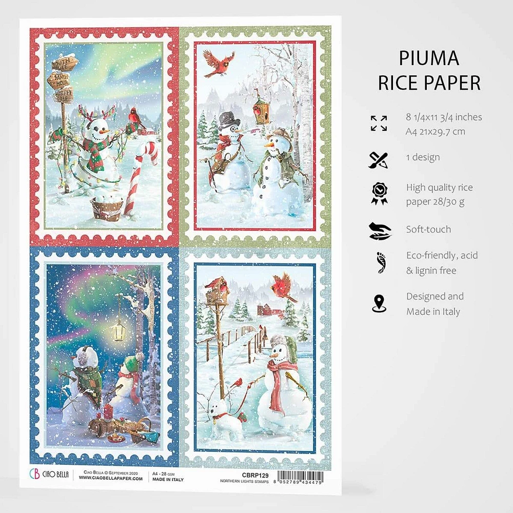 Ciao Bella  Rice Paper A4 Northern Lights Stamps