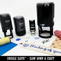 Diamond Shape Solid Self-Inking Rubber Stamp for Stamping Crafting Planners