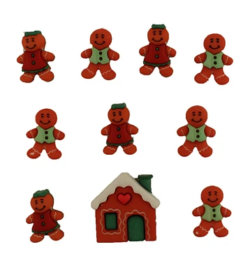 Buttons Galore and More Craft & Sewing Buttons - Gingerbread Cottage - 30 Buttons