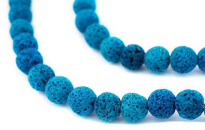 TheBeadChest Turquoise Blue Volcanic Lava Beads (10mm)