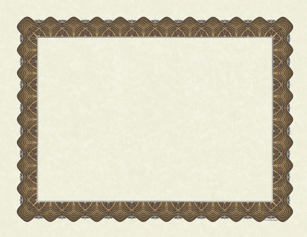 Great Papers! Parchment Certificates with Metallic Border, Gold Border, 8.5" x 11", Printer Compatible, 25 Count