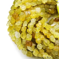Lemon Topaz Rough Nugget Chunks, Natural Gemstone Beads, Drilled Raw Strands, 7x5mm (Approx), 8 inch, GemMartUSA (DRLT-70052)