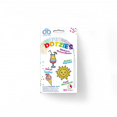 DIAMOND DOTZ ® -  Dotzies 3 Stickers, Multi Pack, Sunshne, Diamond Painting Stickers, Gem Art, Diamond Painting Kits for Kids, Diamond Art Kids, Diamond Painting Kids, Diamond Art Kits for Kids, Kids Diamond Art