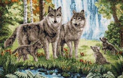 Counted cross stitch kit Wolf family M-469C