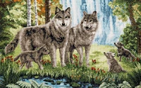 Counted cross stitch kit Wolf family M-469C