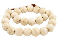 Naga Conch Shell Beads - Full Strand of Genuine Natural Ocean Seashell Beads from Nepal - The Bead Chest (Round 20mm, Vintage)