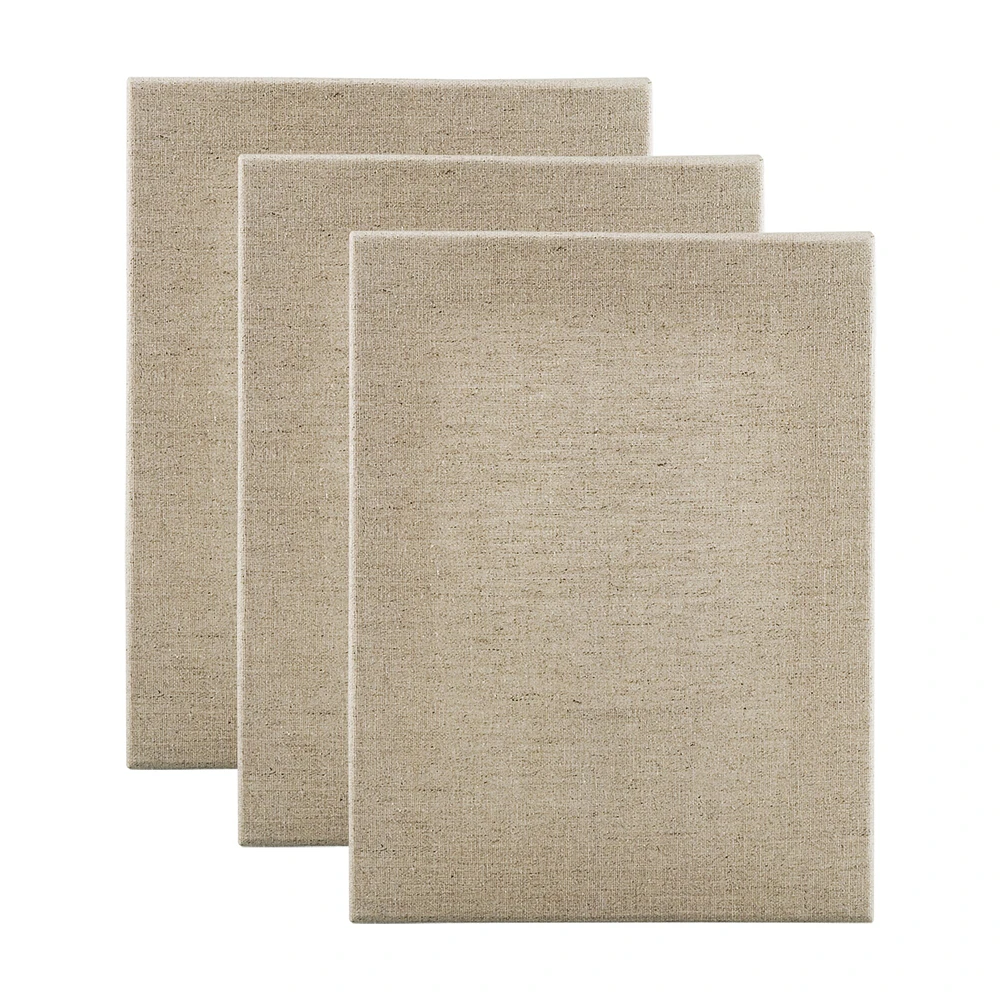 Jerry's Artarama Senso Clear Primed Linen Stretched Canvas 1-1/2", 3 Packs - Durable Canvas for Painting with Medium Tooth Linen Weave Surface, Ideal for Oil