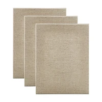 Jerry's Artarama Senso Clear Primed Linen Stretched Canvas 1-1/2", 3 Packs - Durable Canvas for Painting with Medium Tooth Linen Weave Surface, Ideal for Oil