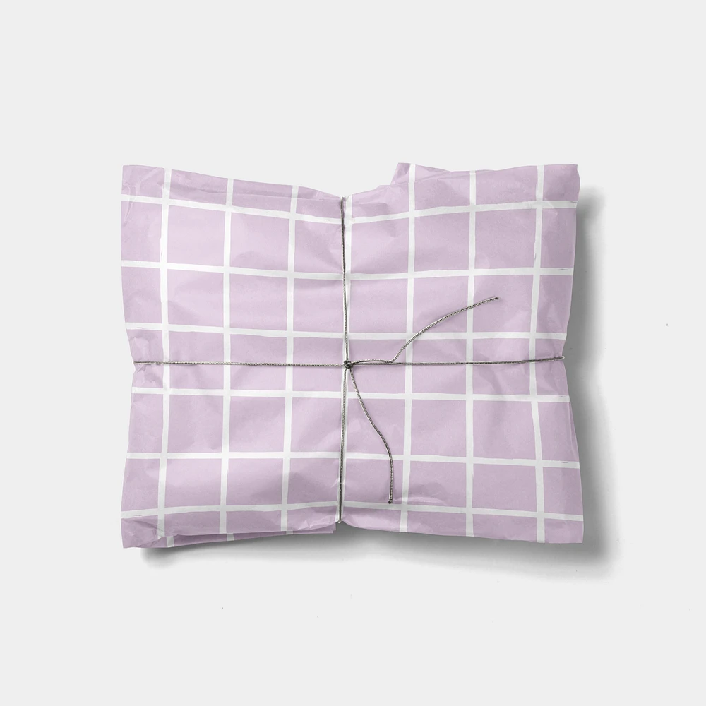 Violet Chalk Plaid Gift Wrap