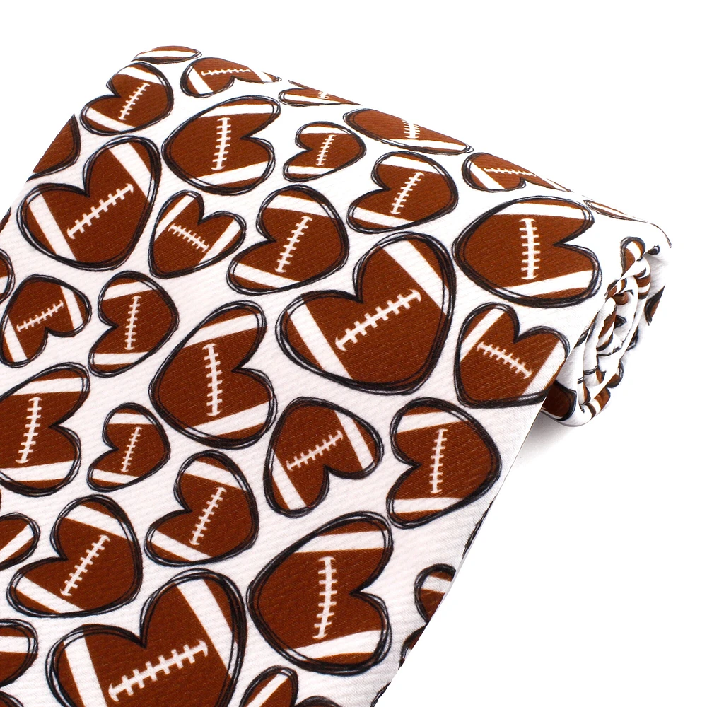 Football Hearts Bullet Fabric