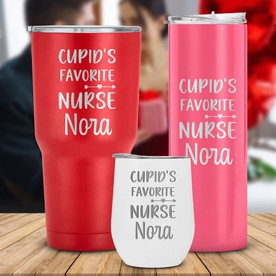 Engraved Cupids Favorite Nurse Tumbler Birthday,Christmas,Appreciation Gifts, Thank You Gifts