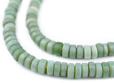 TheBeadChest Pistachio Green Java Glass Button Beads (8mm)